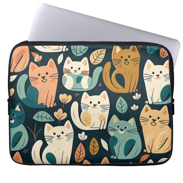 Capa Para Notebook Artsy Cat Pattern Cute (Frente)