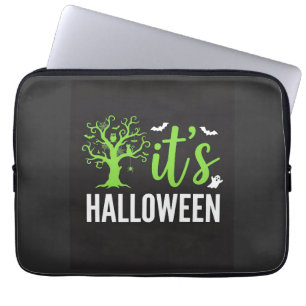 Capa Para Notebook Árvore Assustadora do Halloween Morcegos Vetor Des