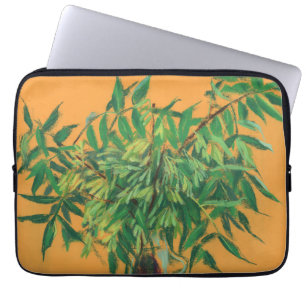 Capa Para Notebook Árvore cinzenta, verde-amarelo-veraneio verde-verd