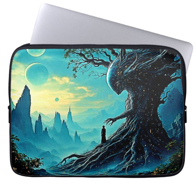 Capa Para Notebook Árvore Cósmica da Fantasia da Vida (Frente)