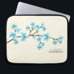 Capa Para Notebook Árvore das flores de cerejeira do Aqua<br><div class="desc">A bolsa de laptop personalizada caracteriza uma ilustração bonita do vetor do as flores de cerejeira ou a árvore de sakura. Personalize com seu nome,  monograma,  iniciais ou texto de sua escolha. 
 Mujka</div>