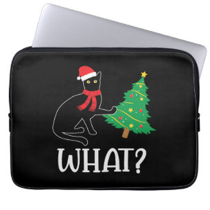 Capa Para Notebook Árvore de Natal de Gato Engraçado sobre Gato