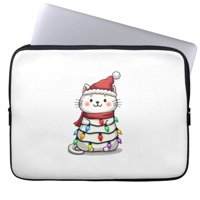 Capa Para Notebook Árvore de Natal do Gato Natal (2) (Frente)
