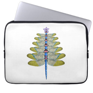 Capa Para Notebook Árvore de Natal Dragonfly, inseto de Natal