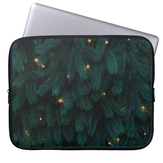 CAPA PARA NOTEBOOK ÁRVORE DE NATAL VERDE COM LUZES (Frente)