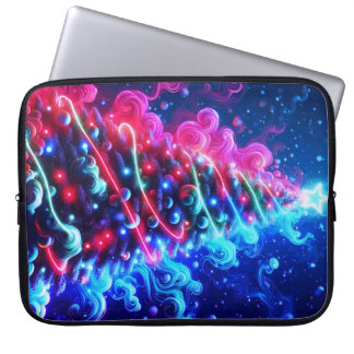 Capa Para Notebook Árvore de Natal Vermelha e Azul em uma Bolsa de Pr