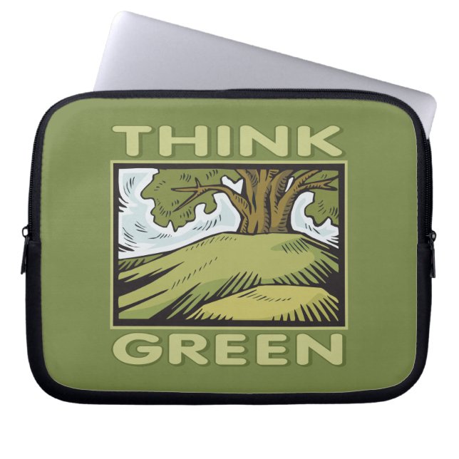 Capa Para Notebook Árvore de Oak do pense verde (Frente)