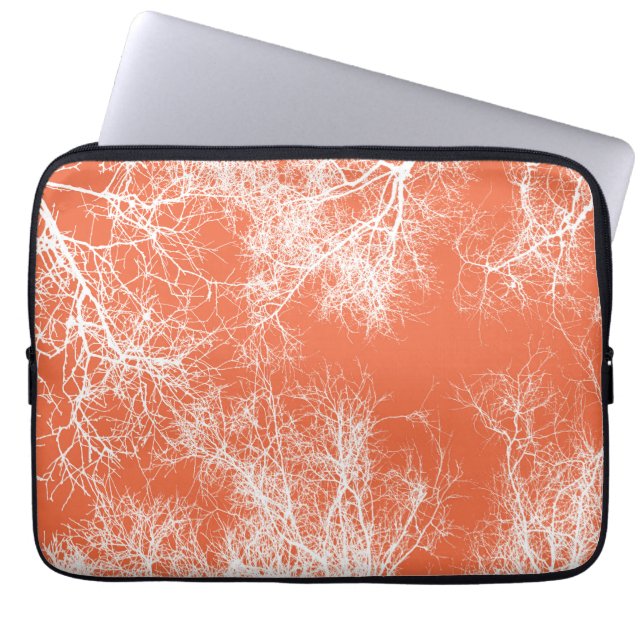Capa Para Notebook Árvores-de-vidro laranja e branco (Frente)