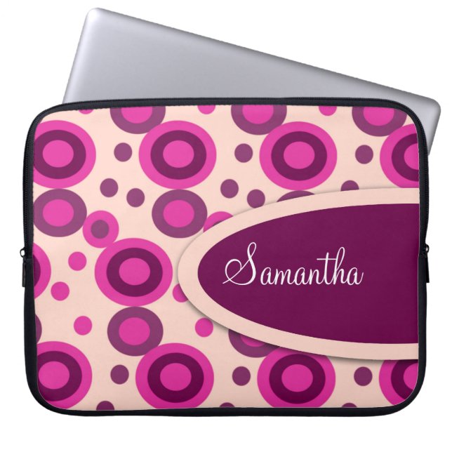Capa Para Notebook As bolinhas personalizaram a bolsa de laptop: Rosa (Frente)