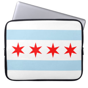 Capa Para Notebook As bolsas de laptop da bandeira de Chicago