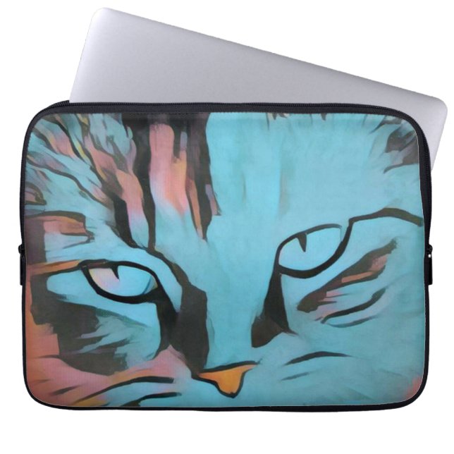 Capa Para Notebook As bolsas de laptop dos olhos de gatos (Frente)