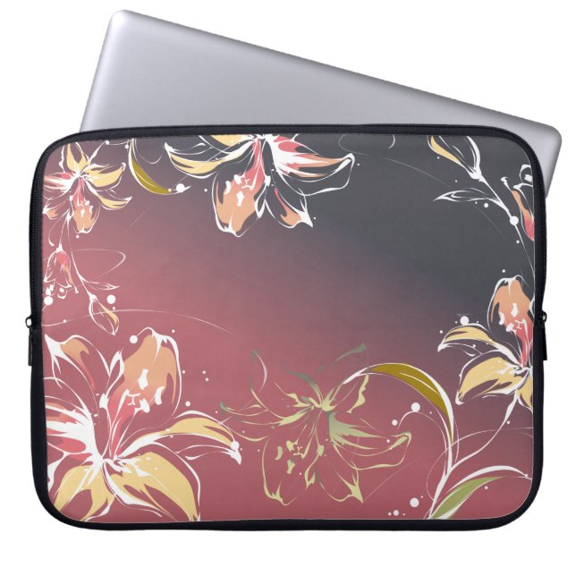 Capa Para Notebook as bolsas de laptop florais (Frente)