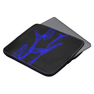 Capa Para Notebook As bolsas de laptop pretas e azuis ABSTRATAS