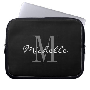 Capa Para Notebook As bolsas de laptop preto e branco glamoroso do