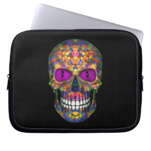 Capa Para Notebook As bolsas de laptop roxas do zombi do crânio do