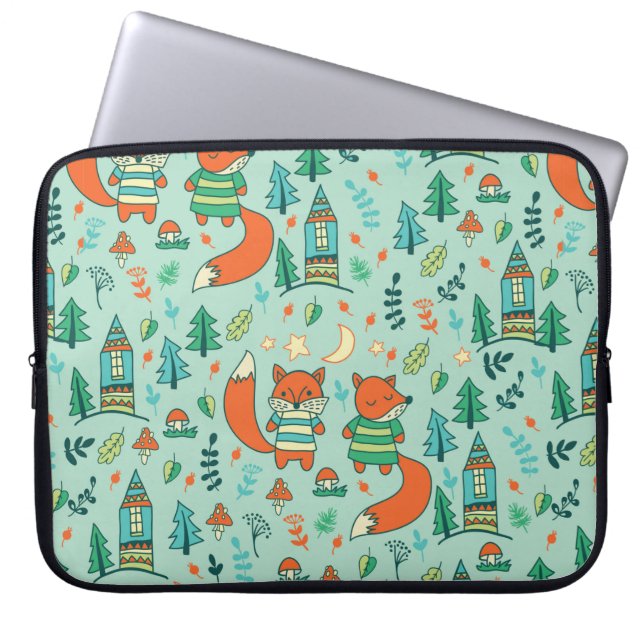 Capa Para Notebook As crianças são unidas com raposas jovens. Criança (Frente)