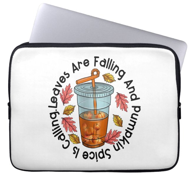 Capa Para Notebook As Folhas Estão Caindo E O Pumpkin Spice Está Cham (Frente)