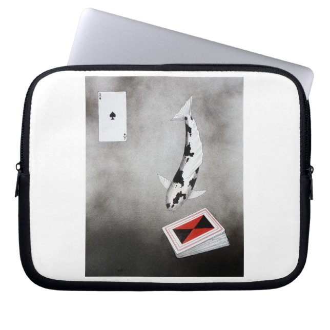 Capa Para Notebook Ás Koi Japonês de espadas (Frente)