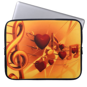 Capa Para Notebook As notas limpas adoram música cardíaca