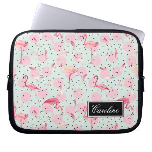 Capa Para Notebook As penas do flamingo em bolinhas   adicionam seu