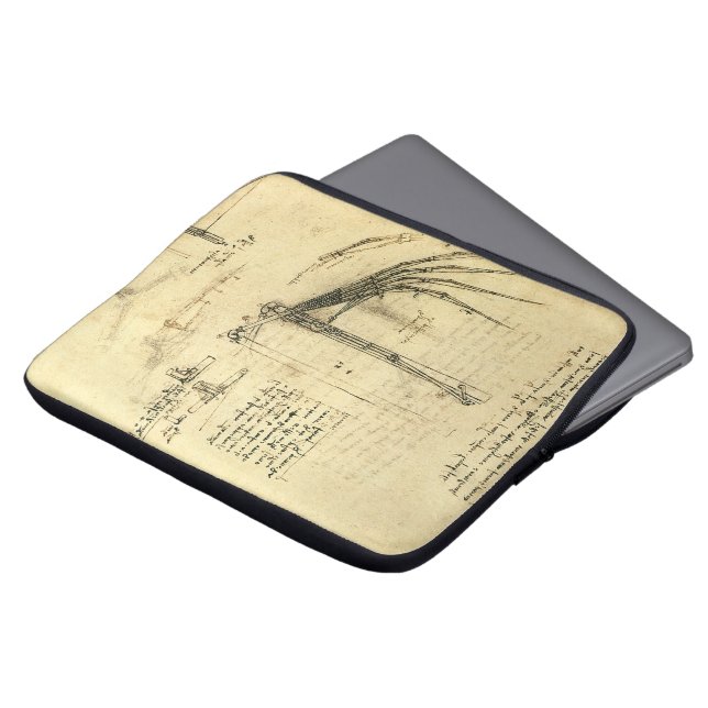 Capa Para Notebook Asa de Leonardo da Vinci no esboço da máquina voad (Frente Topo)