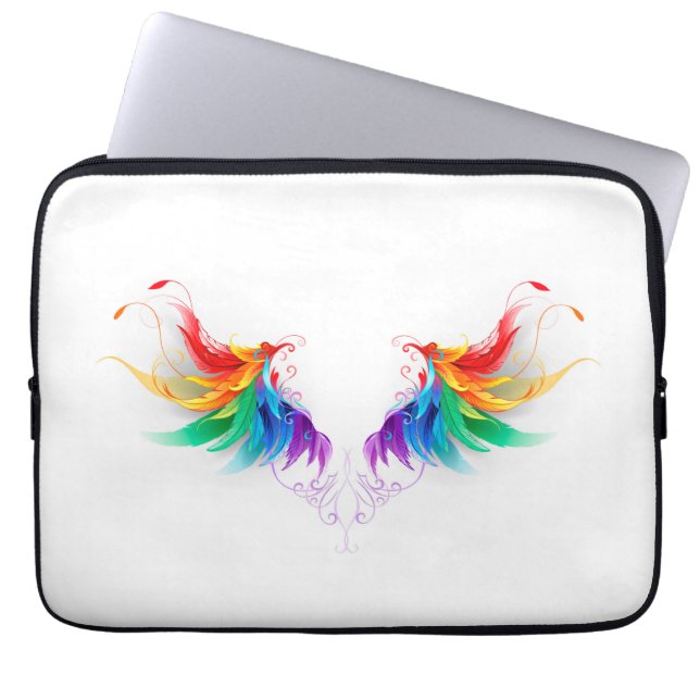 Capa Para Notebook Asas Fluffy Rainbow (Frente)