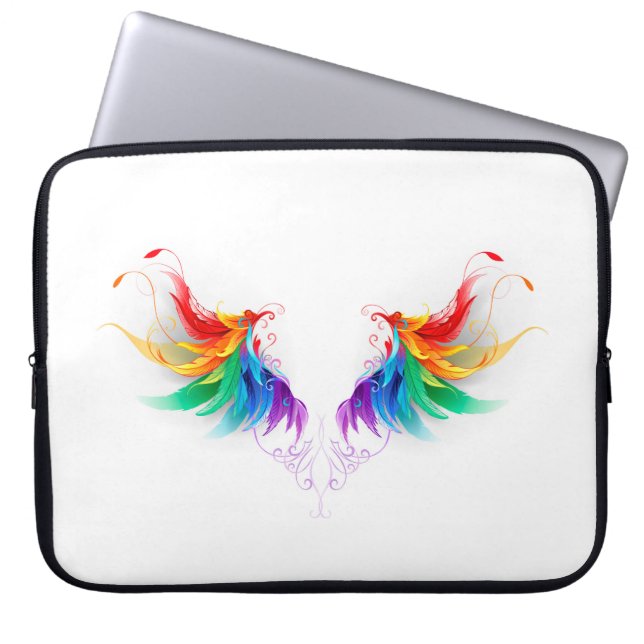Capa Para Notebook Asas Fluffy Rainbow (Frente)