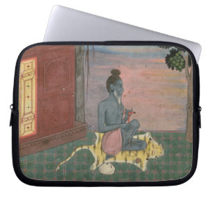 Capa Para Notebook Ascetic envelhecido assentado em uma pele do tigre