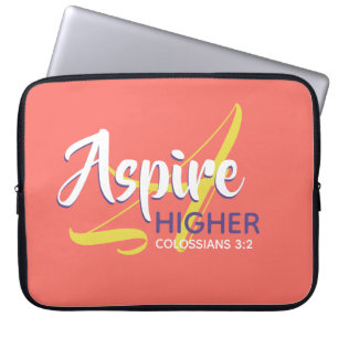 Capa Para Notebook ASPIRAR MAIS ALTO Coral Cristão Inspirador