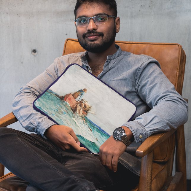 Capa Para Notebook Assalto Nas Redes (1887) Por Winslow Homer (Hauling In The Nets (1887) By Winslow Homer Laptop Sleeve)