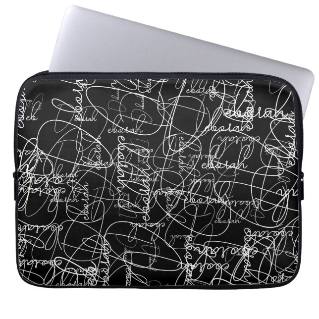 Capa Para Notebook Assinaturas de padrão de caligrafia (Frente)