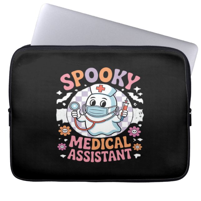 Capa Para Notebook Assistente Médico Spooky, Cute Halloween Essencial (Frente)