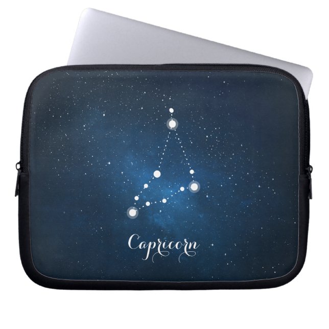 Capa Para Notebook Astrologia Blue Nebula Capricórnio Sinal Zodiac (Frente)