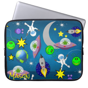 Capa Para Notebook Astronauta de Aliens Espaciais de Bolsa de laptop