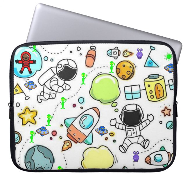 Capa Para Notebook Astronauta dos Aliens Espaciais da bolsa de laptop (Frente)