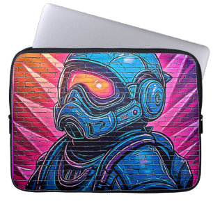 Capa Para Notebook Astronauta Neon Cyberpunk