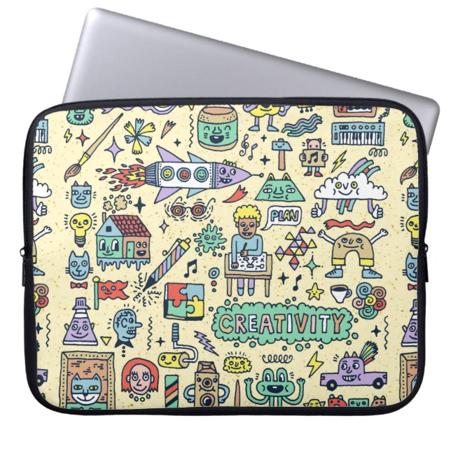 Capa Para Notebook Atividades De Criatividade Engraçado Conjunto De C (Frente)