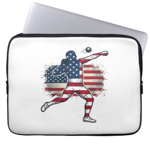Capa Para Notebook Atleta de Arremesso de Peso Patriota Desenho de Gr