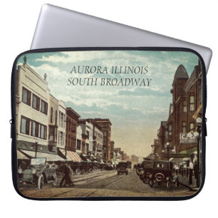 Capa Para Notebook Aurora Illinois South Broadway WATERCOLOR Art 1920