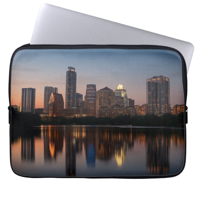 Capa Para Notebook Austin Skyline - Modern Texas City Design (Frente)