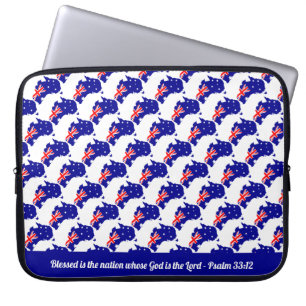 Capa Para Notebook AUSTRÁLIA Psalm 33:12 Laptop de Nação Abençoad
