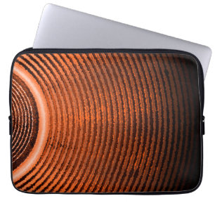Capa Para Notebook Auto-falante de música laranja e ondas sonoras