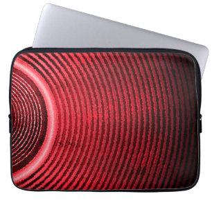 Capa Para Notebook auto-falante de música vermelha e ondas sonoras