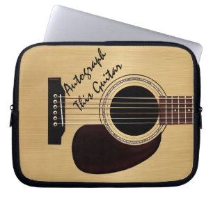 Capa Para Notebook Autógrafo do costume da guitarra acústica
