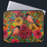 Capa Para Notebook Autumn garden 3<br><div class="desc">Hand-drawn autumn pattern featuring bullfinches,   dahlia and chrysanthemum flowers,  various berries,  leaves and bugs</div>