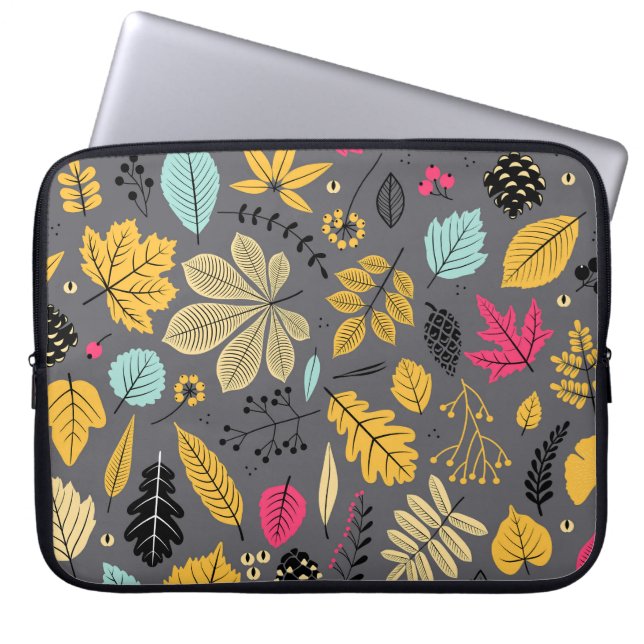 Capa Para Notebook Autumn Leaves: Padrão Escuro Sem Olhos (Frente)