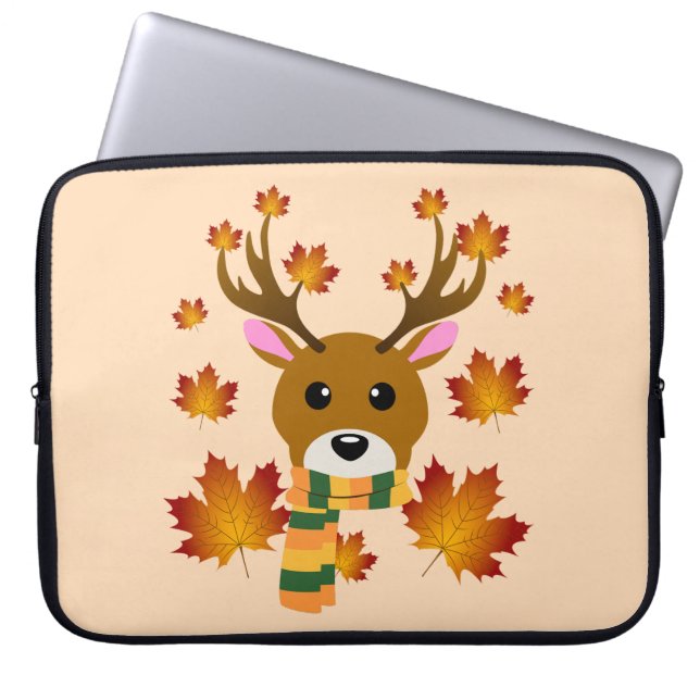 Capa Para Notebook Autumn Scarf Deer Mapaves (Frente)