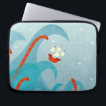 Capa Para Notebook Aventura de Vela<br><div class="desc">Um veleiro solitário ou um cheio de barco de marinheiros intrépitos no topo de uma enorme onda enquanto um monstro marinho tentado sai do oceano azul profundo. Para o seu viajante favorito,  viajante ou comandante fora de serviço. Arte original de Nic Squirrell.</div>