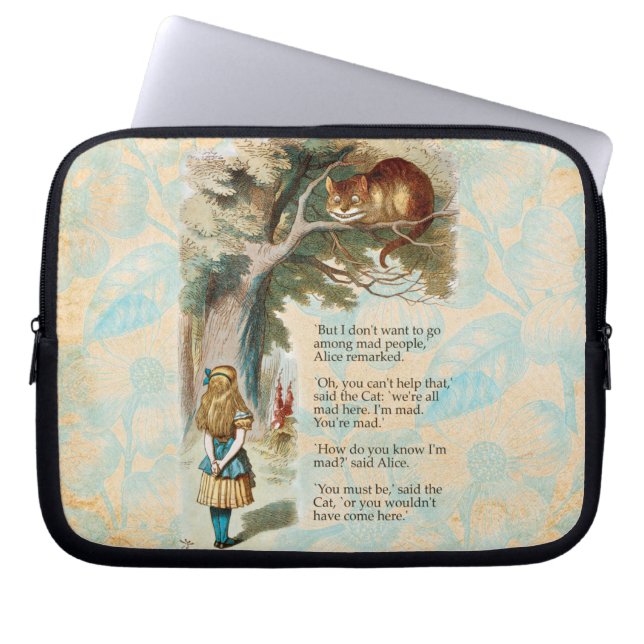 Capa Para Notebook Aventuras de Alice no País das Maravilhas Gato de  (Frente)