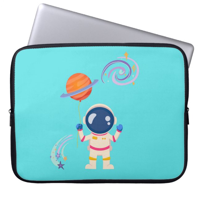 Capa Para Notebook Aventuras de desenho animado espacial. (Frente)